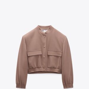 Zara Women's Brown Bomber Jacket